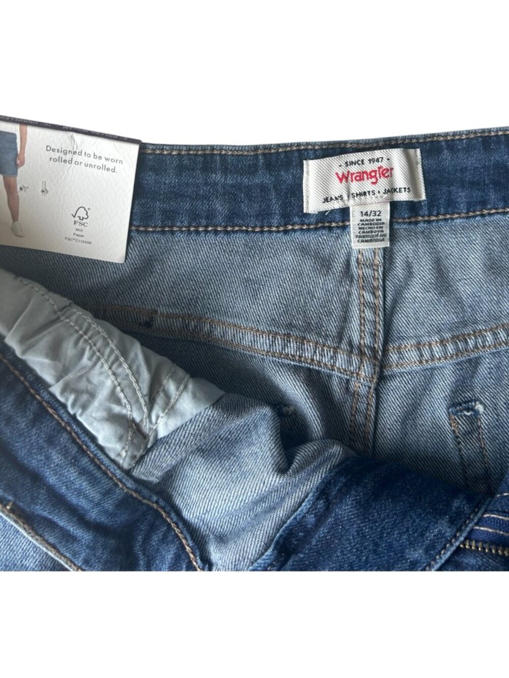 Wrangler Women's Denim Short Cotton High Rise Blue Size 14/32 - Picture 7 of 9